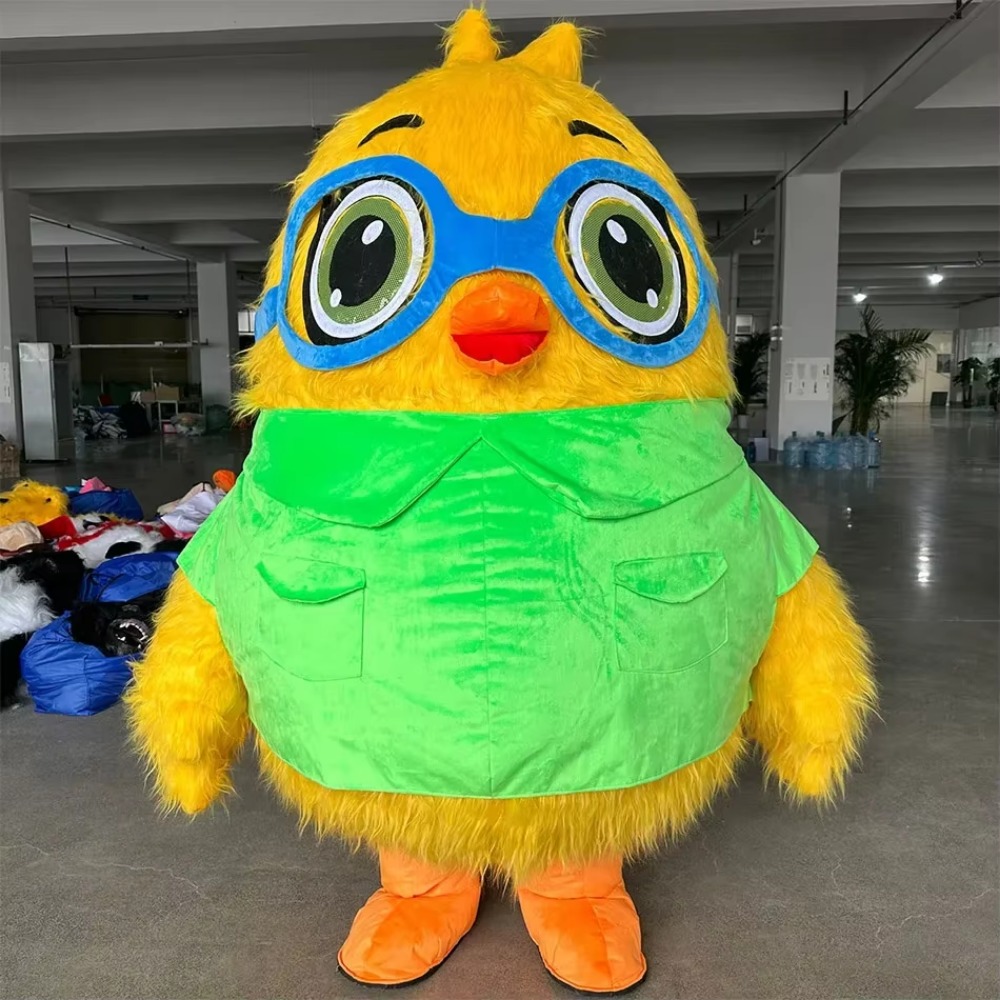 Halloween Costume Adult - メガネをつけた空気で膨らませる鳥の着ぐるみ。大人向けの動物コスチュームで、パレードや誕生日、ハロウィンパーティーに最適。電池や充電器は不要。