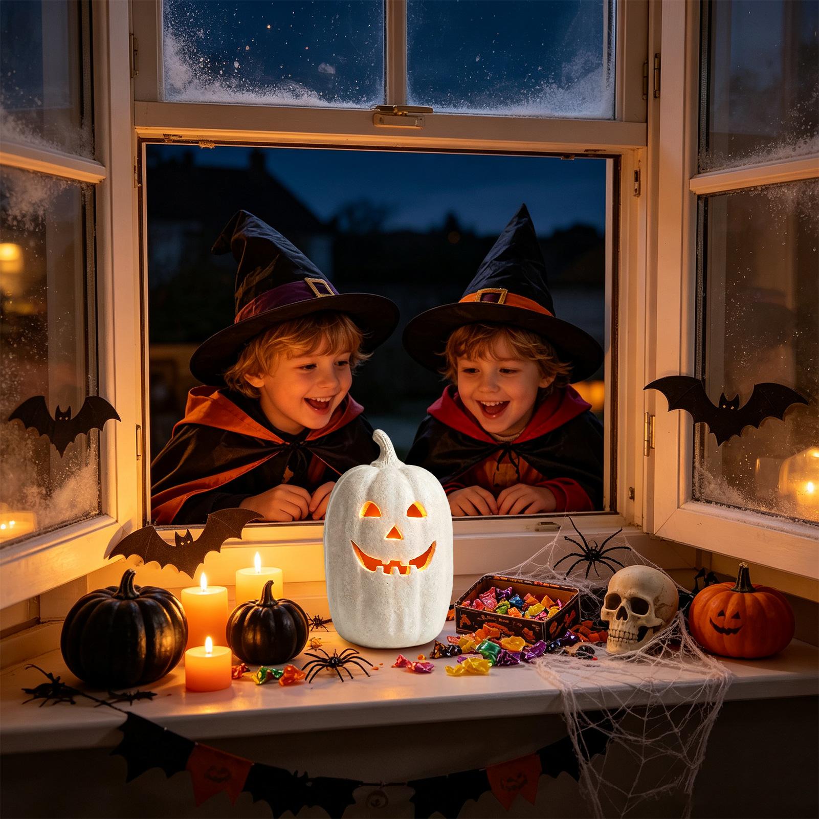 Pumpkin Lantern Halloween - ハロウィン パンプキンデコレーション 樹脂製パンプキン 手作りランタン飾り ハロウィンホームデコレーション 室内卓上センターピース