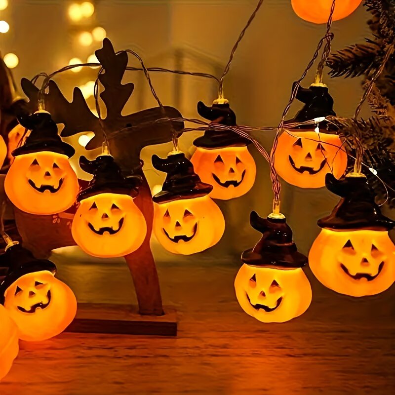 1.5M/59.06インチ ハロウィン パンプキン ストリン - Halloween Led String Lights Orange のレビューと価格