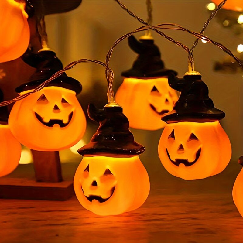 1.5M/59.06インチ ハロウィン パンプキン ストリン - Halloween Led String Lights Orange のレビューと価格