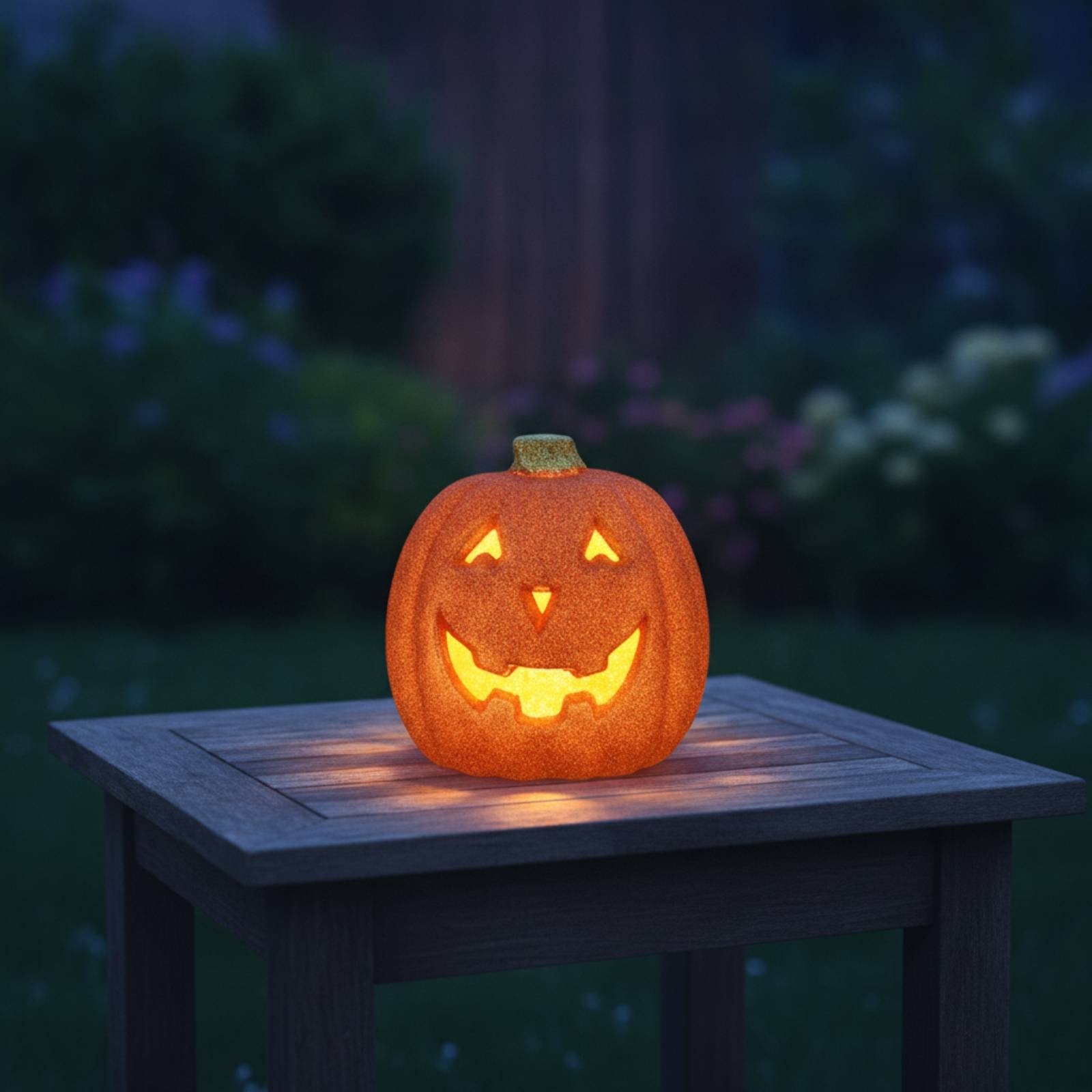 ハロウィーン用の、緑色の茎を持つ、カボチャ型のLED装飾品。 - Pumpkin Lantern Halloween のレビューと価格