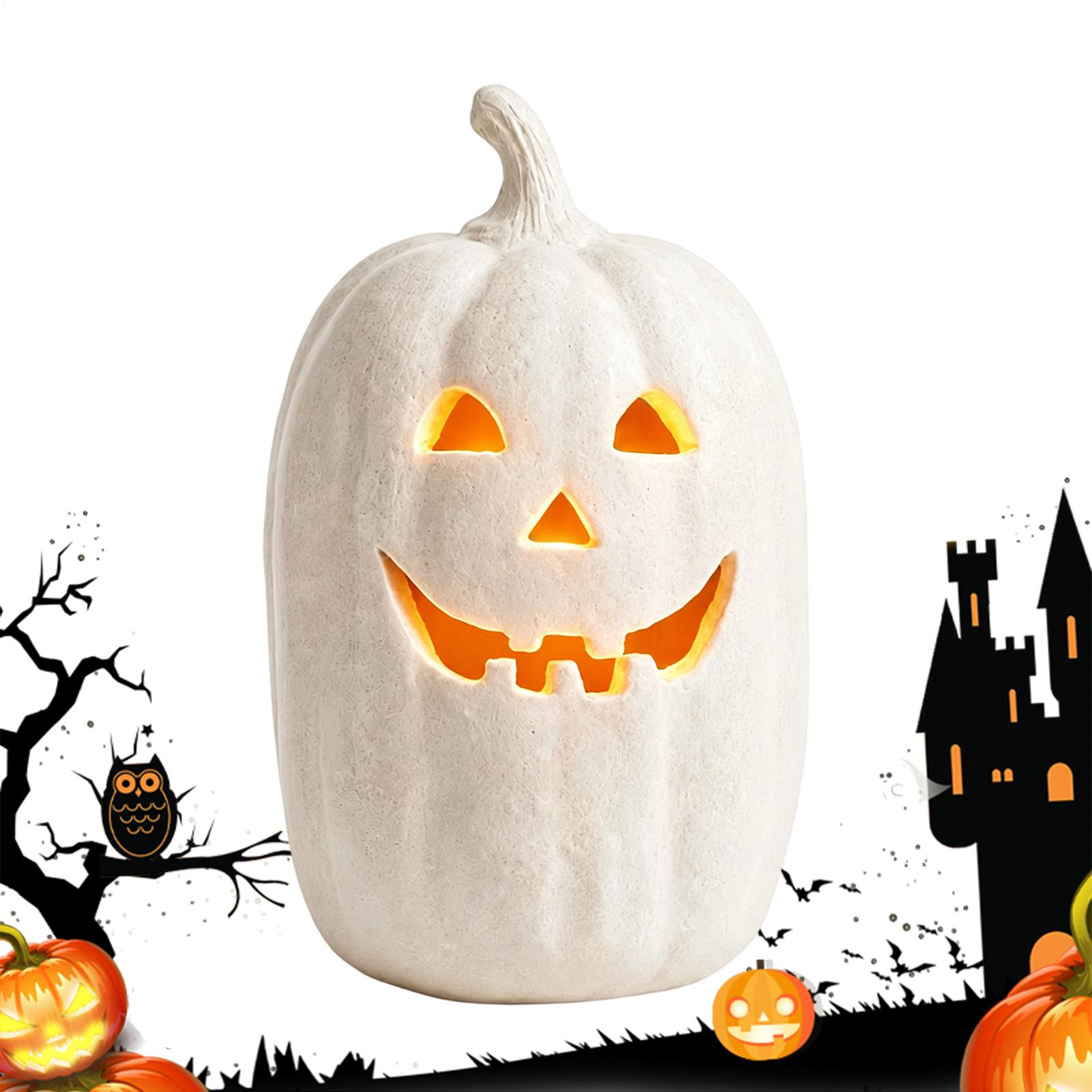 不気味なカボチャランタン カボチャの手作り樹脂ランタン セン - Pumpkin Lantern Halloween のレビューと価格