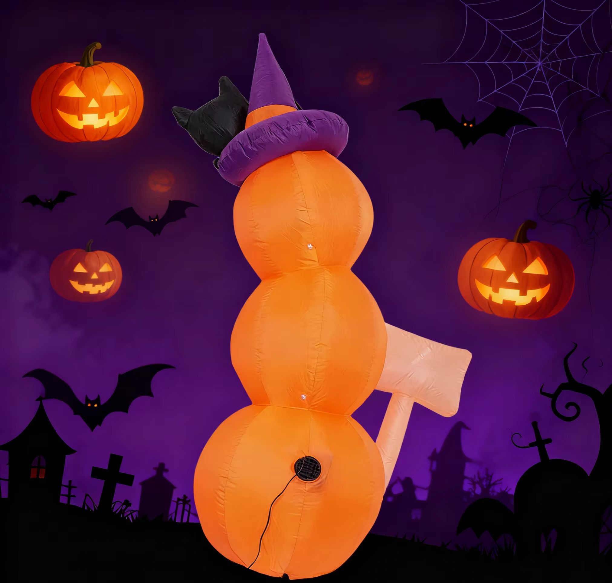 5.2フィート/1.6メートル ハロウィン用インフレータブル - Halloween Pumpkin Decor Led のレビューと価格