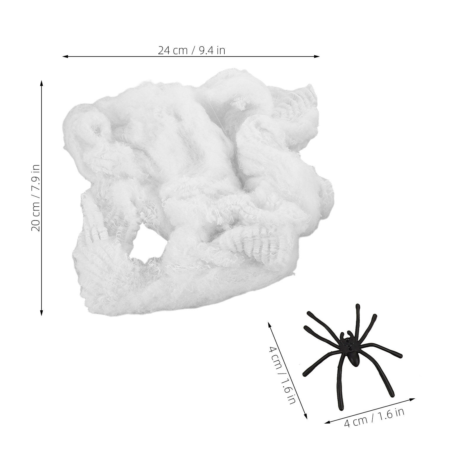 ハロウィーンの装飾用、リアルな蜘蛛が付いた白い綿製の蜘蛛の巣 - Spider Web Halloween Decoration のレビューと価格