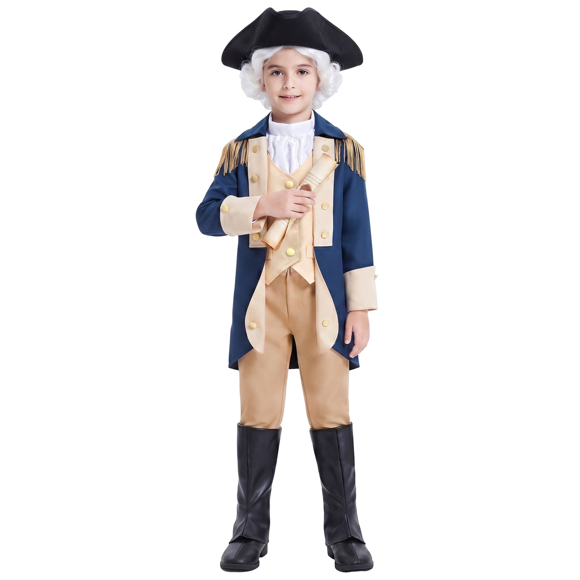 子供用、ジョージ・ワシントンのコロニアル時代の軍服コスチュー - Halloween Costume Kids のレビューと価格