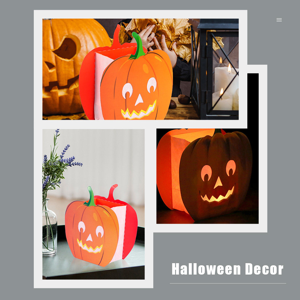12個入り、装飾用バッグ、カボチャ型、くり抜き加工、難燃性紙 - Pumpkin Lantern Halloween のレビューと価格