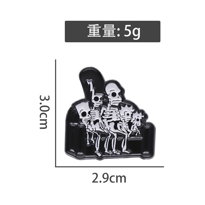 新しい漫画アニメフィギュアブローチ面白いスケルトンシンプソン - Halloween Skeleton Decoration のレビューと価格