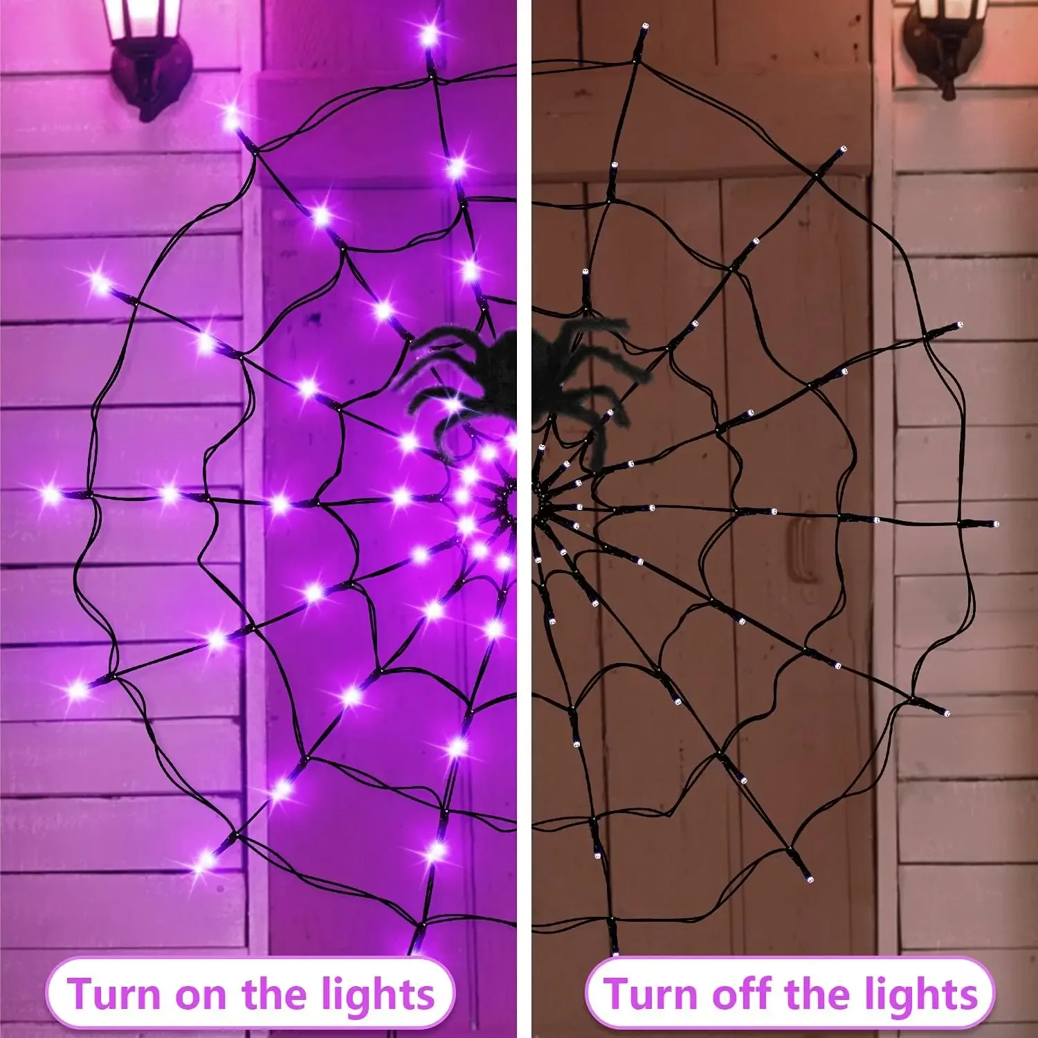 ハロウィン LED ストリングライト クモの巣 ゴーストフェ - Spider Web Halloween Decoration のレビューと価格