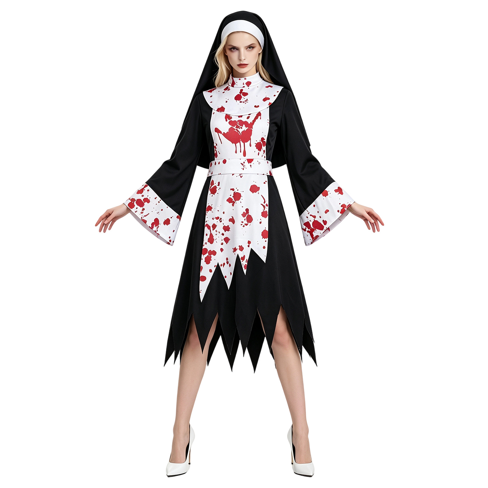 女性・子供用ハロウィン怖いダーク修道女コスプレコスチューム血 - Halloween Costume Kids のレビューと価格