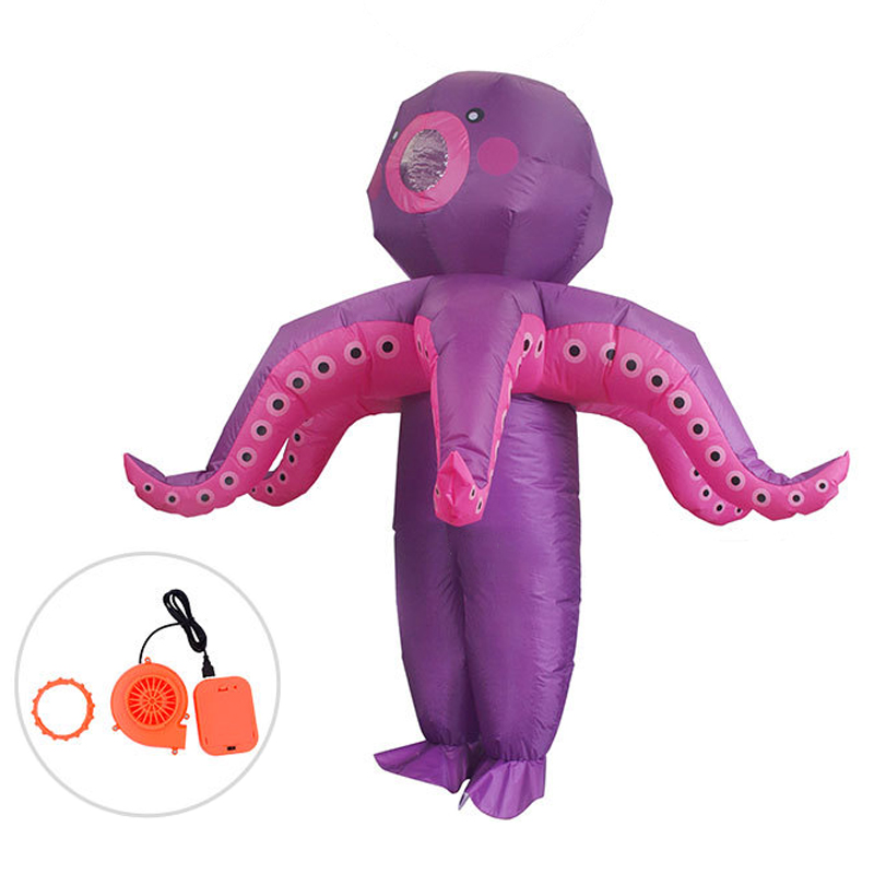 大人用、海の怪物タコの着ぐるみ、ファン付きの膨らませて着るコ - Halloween Costume Adult のレビューと価格