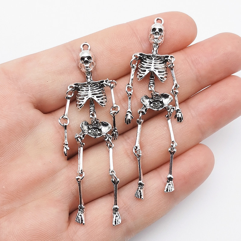 2/5/10 個レトロスカルスケルトンペンダント DIY 合 - Halloween Skeleton Decoration のレビューと価格
