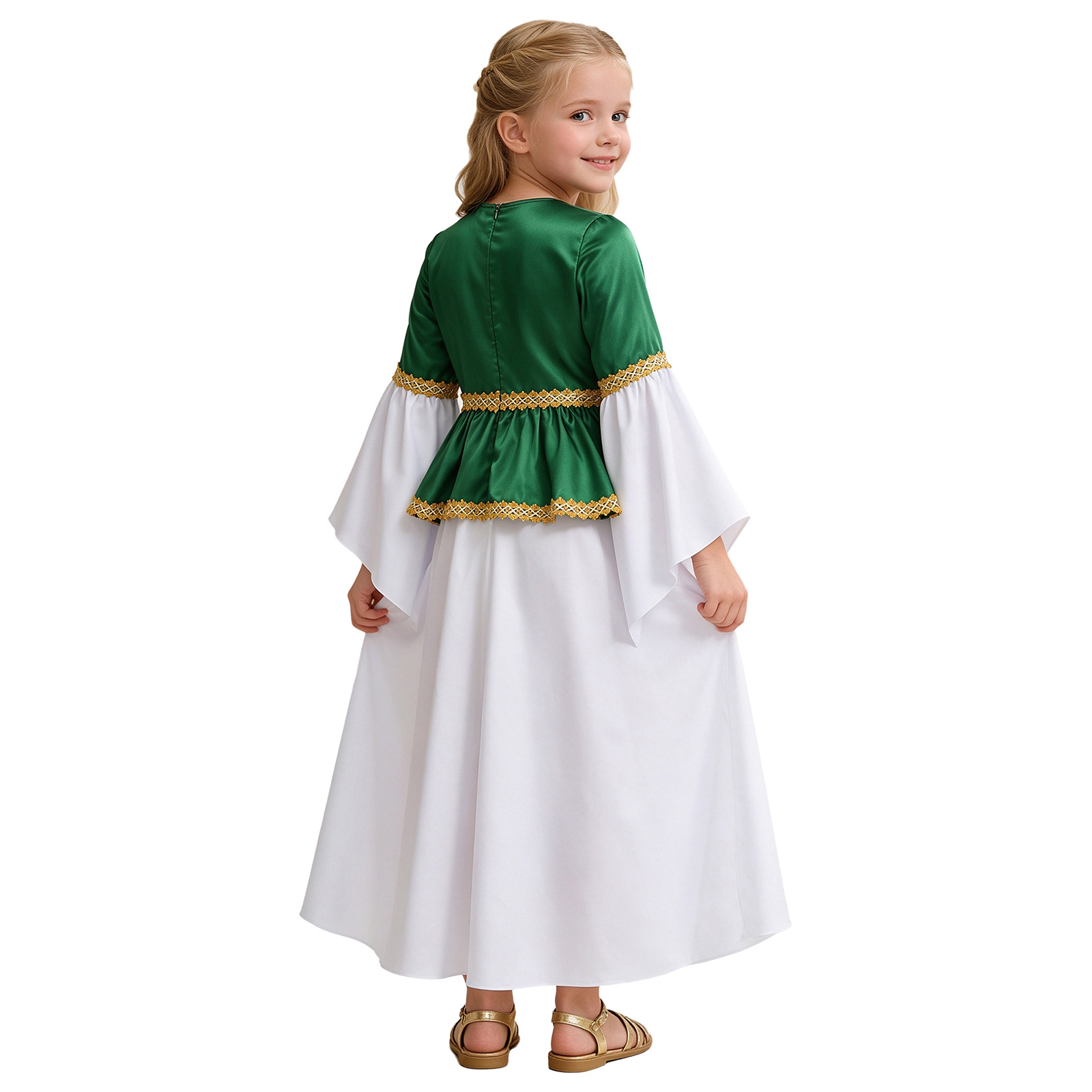 子供用、女の子向け、ルネサンス風コスプレ衣装、フレア袖、ゴー - Halloween Costume Kids のレビューと価格