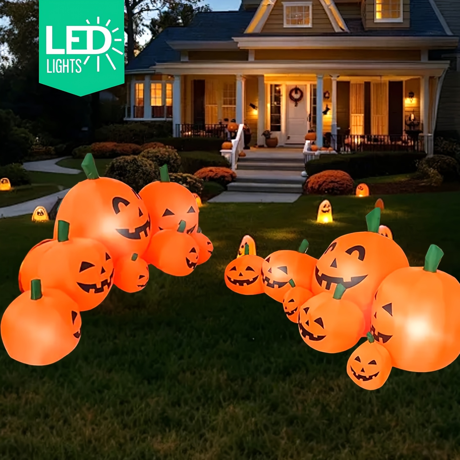 【新入荷】ハロウィーン用7.5フィートのインフレータブルかぼ - Halloween Pumpkin Decor Led のレビューと価格