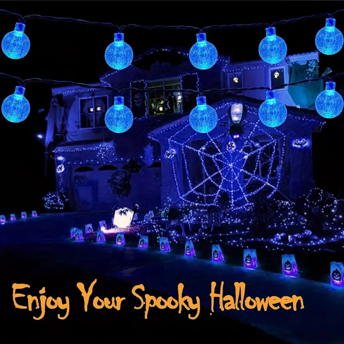 1pc 12 メートル 100 LED ハロウィンパープル  - Halloween Led String Lights Orange のレビューと価格