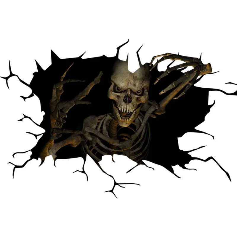 ハロウィーンの骸骨をモチーフにしたホラーカー用ステッカー。P - Halloween Skeleton Decoration のレビューと価格