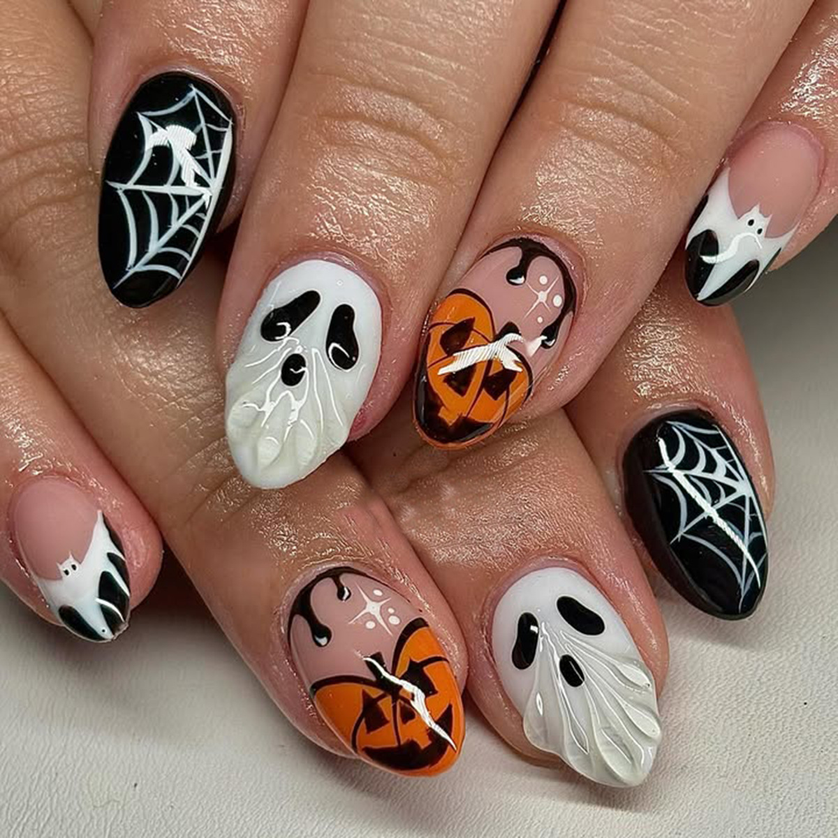 ハロウィンフェイクネイル ゴーストパンプキンランタン スパイ - Pumpkin Lantern Halloween のレビューと価格